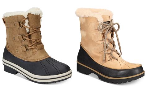 Waterproofing: Waterproof vulcanized rubber | Insulation: Yes | Traction: Rubber tread, no lugs. . Macys womens winter boots on sale